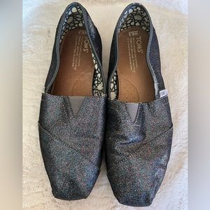 Size 9 Black Sparkle Toms